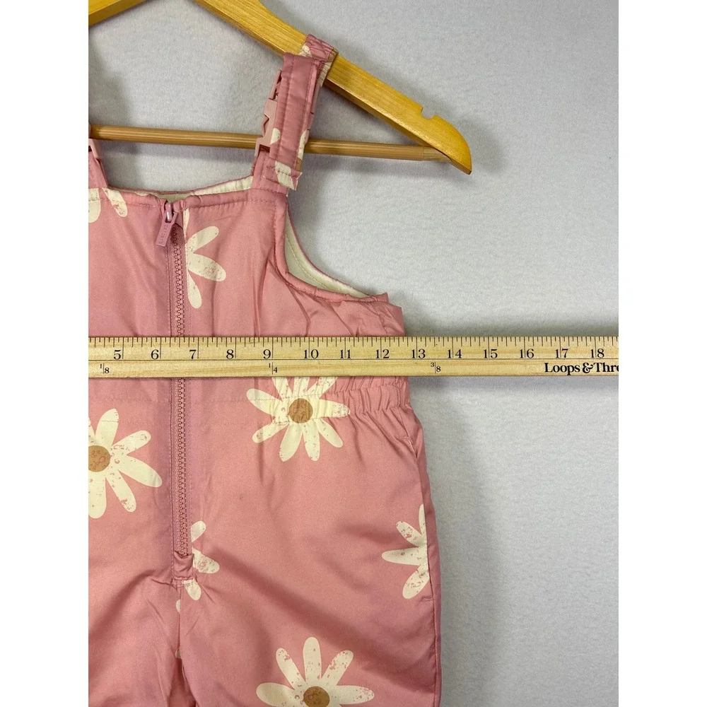 Floral Outdoor Carter's Kids 2T Pink Daisy Print Insulated Snow Bib‎ Overalls